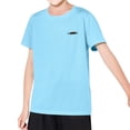 thumbnail image 2 of HAOTAGS Girls Athletic Shirts(2-18) Letter Print Short Sleeve Quick Dry T-shirts Sports Activewear Workout Tops Light Blue Size 16-17Years, 2 of 6