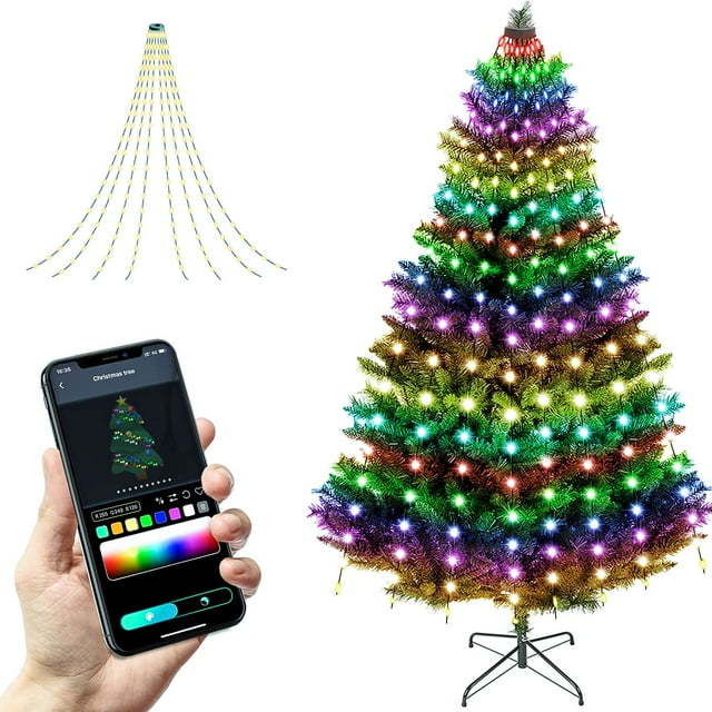 Guirnalda de luces para árbol de Navidad 2win2buy 160 LED IP65 resistentes al agua