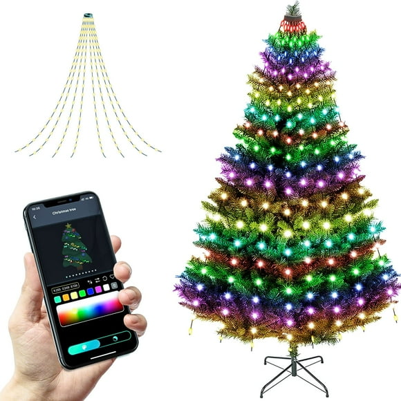 Guirnalda de luces para árbol de Navidad 2win2buy 160 LED IP65 resistentes al agua