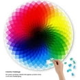 thumbnail image 2 of 1000 Pieces Round Jigsaw Puzzle Creative Rainbow Difficult Big Jigsaw Puzzle Educational Stress Relief Toys For Adults Children, 2 of 7