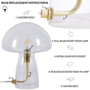 Urban Shop Novelty Glass Mushroom Lamp, Blue Tortoise, 12 H, Plug-in