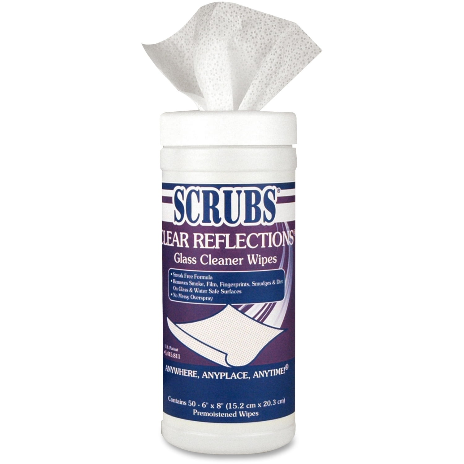 Dymon SCRUBS Clear Reflections Glass Cleaner Wipes, 50 sheets Walmart