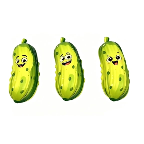 Pickle Squeeze Stress Toys with Cute Cartoon Face Design, Green Soft Material, for Student and Adults Desk Squeeze, Sensory Squeeze Toys