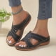 thumbnail image 4 of Amzcrzy Zapatos de mujer,Zapatos de mujer,Zapatillas de mujer, Sandalias informales de cuña para mujer, de color liso, de tacón bajo, ortopédicas, a la moda Sandalias Mujer Zapatillas De Casa, 4 of 8