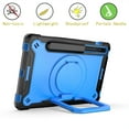 thumbnail image 3 of Kids Durable Handle Tablet Case for Samsung Galaxy Tab S8 2022, Silicone PC Heavy Duty Protection [360 Rotating Ring Stand/Adjustable Shoulder Strap] for Tab S7 2020 11 inch,Black+Blue, 3 of 8