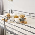 thumbnail image 4 of Zimtown Twin over Twin Bunk Bed with Trundle, Heavy Duty Metal Bed Frame with Safety Rail Side Ladders for Dormitory Bedroom,No Box Spring Needed (Gray), 4 of 11