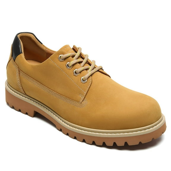 CMR CHAMARIPA Height Increasing Shoes For Men - Yellow Nubuck Casual Shoes 6CM / 2.36 Inches