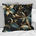 thumbnail image 2 of Designart "Hollywood Grandeur In Gold And Black II" Floral Printed Throw Pillow, 2 of 5