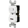 thumbnail image 4 of ENERLITES Combination Toggle and Pilot Light Switch, Duplex Style, Illuminated Light Switch, 15A, 120VAC, 82150L-W, White, 4 of 5