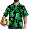 thumbnail image 4 of Saint Patrick's Day Men's Short Sleeve Hawaiian Poplin Shirt - Casual Printed Button Down Summer Beach Shirt for Men, 4 of 6
