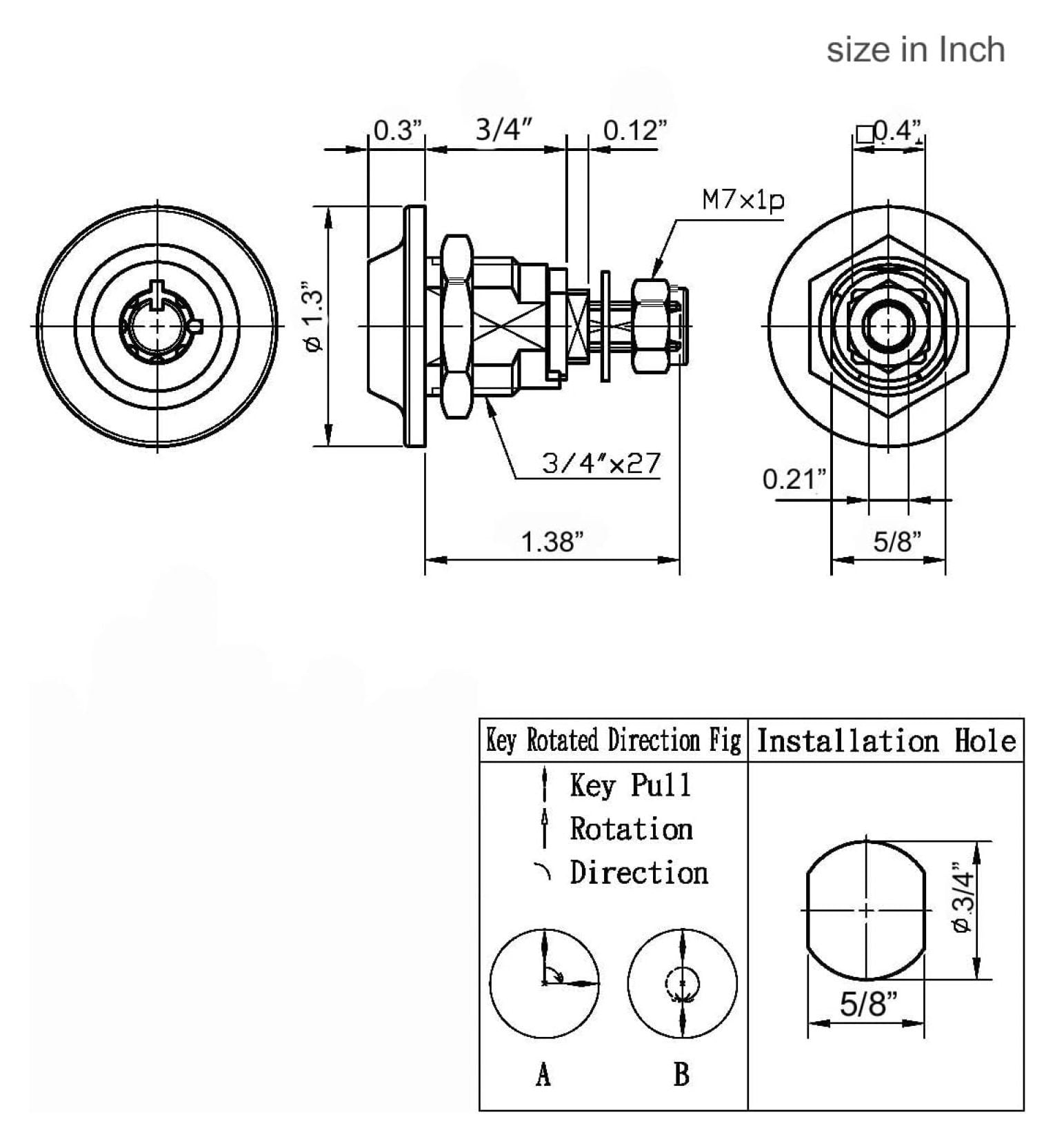 Homak Gun Cabinet Original Toolbox Lock 3/4" Replacement Safe Lock Box w/Key Cover 2417 ( Keyed Alike (Same), 5/8 Inch Pack of 2)