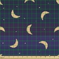 thumbnail image 2 of Ambesonne Moon Phase Fabric by the Yard Upholstery, Cartoon Crescent Print, 3 Yards, Indigo Peach and Plum, 2 of 5