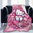 thumbnail image 6 of Hello Kitty Blanket, Super Soft Throw Blanket, Cozy Flannel Blankets For Boys Girls, Warm Blankets For Couch Sofa Bed, 50"X40", 6 of 9