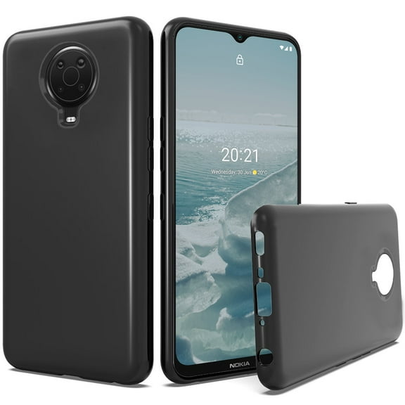 Case for Nokia G300 Hybrid Rubber Soft Silicone Gummy TPU Gel Candy Skin Flexible Skinny Ultra Slim Thin Protector Phone Cover for Nokia G300 by Xpm - Black