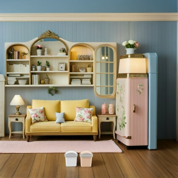 PAMINGONO 2Pcs Small Trash Can Cute Realistic Design for 1 12 Scale Dollhouse Scene