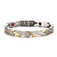 thumbnail image 3 of Pulsera Pareja Terapia Magnética Twisted Dragon Desmontable (plata/oro), 3 of 8
