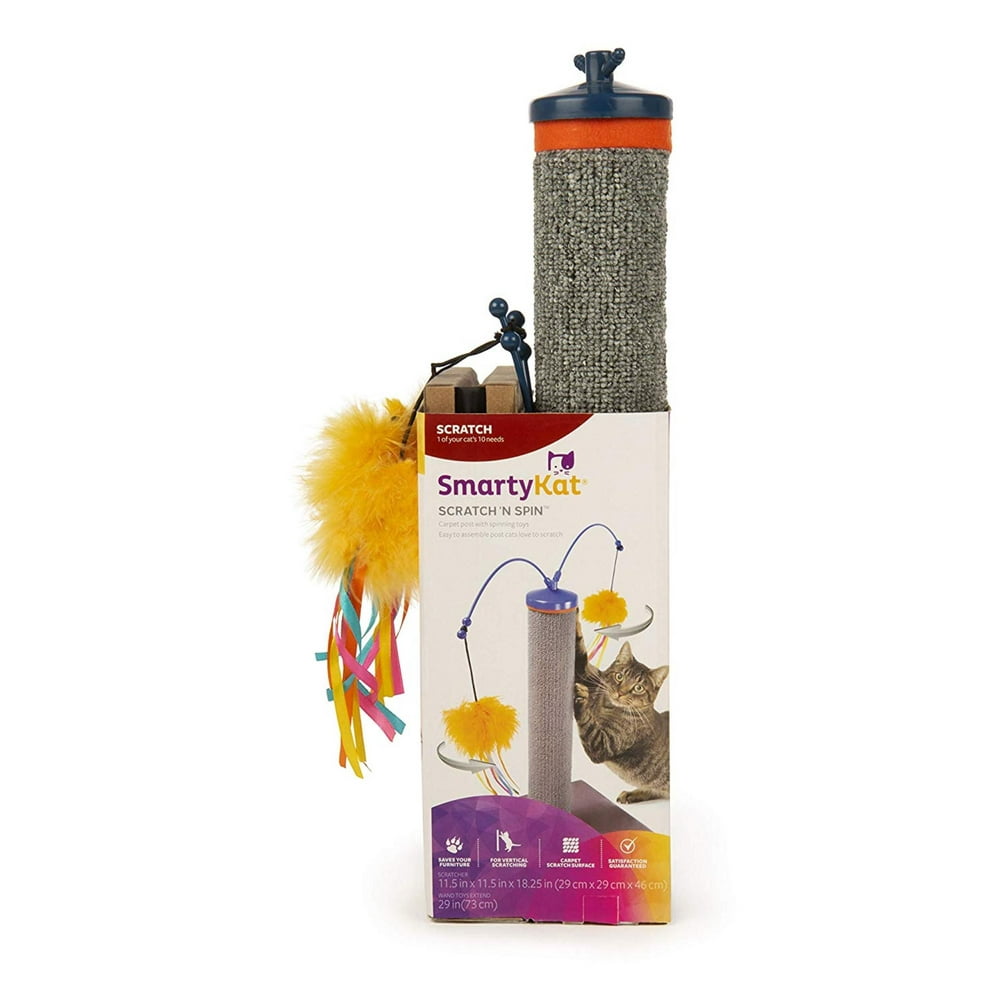 Scratch 'N Spin Carpet Scratching Post Cat Scratcher, Carpet scratching