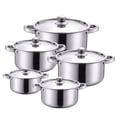 thumbnail image 2 of Juego de 5 ollas de acero inoxidable para cocinar, adecuadas para uso doméstico y de restaurante, multifuncionales, fáciles de limpiar, distribución u, 2 of 8