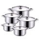 thumbnail image 2 of 5 ollas de acero inoxidable con tapa y asas para uso doméstico, cocina de inducción, para hervir, cocinar , sopa y caldo., 2 of 8
