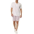 thumbnail image 2 of INSPIRE CHIC Men's Plaid Shorts Checked Regular Fit Flat Front Dress Shorts, 2 of 6