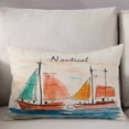 thumbnail image 3 of Nautical Boat, Throw Pillow Covers, Coastal Sailing Ship Ocean Painted Sea Soft Breathable Pillow Cases with Invisible Zipper for Sleeping, King Size Pillowcases for Couch Bed Sofa Chair 20x36 Inches, 3 of 6