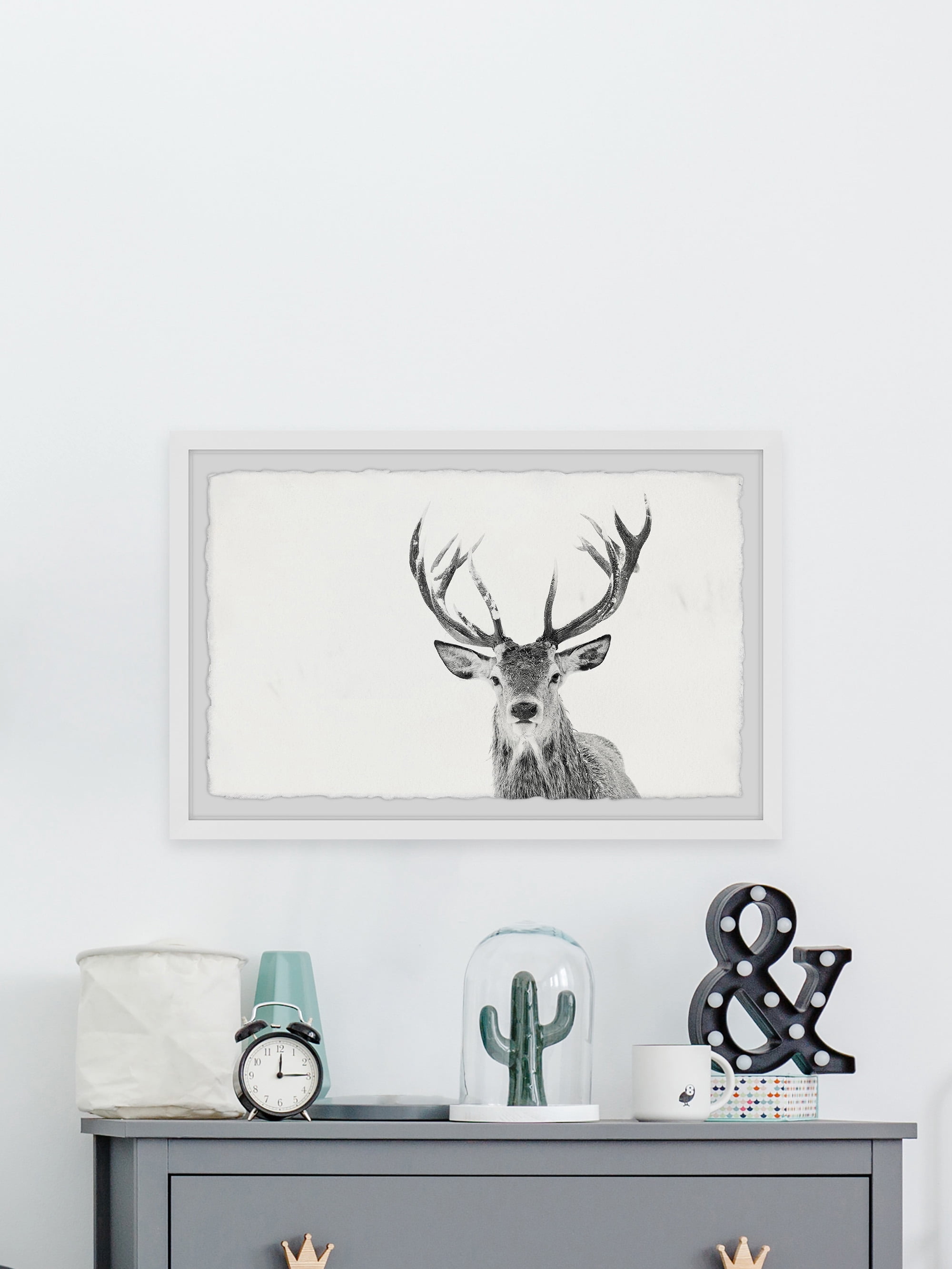 Marmont Hill Majestic Antlers Framed Wall Art, 24" x 36"