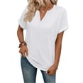 thumbnail image 4 of Wiholl Womens Blouses Summer Tops Rolled Sleeve Shirts Short Sleeve Tee Dressy Casual Summer Vacation Fashion Clothing 2026, 4 of 9