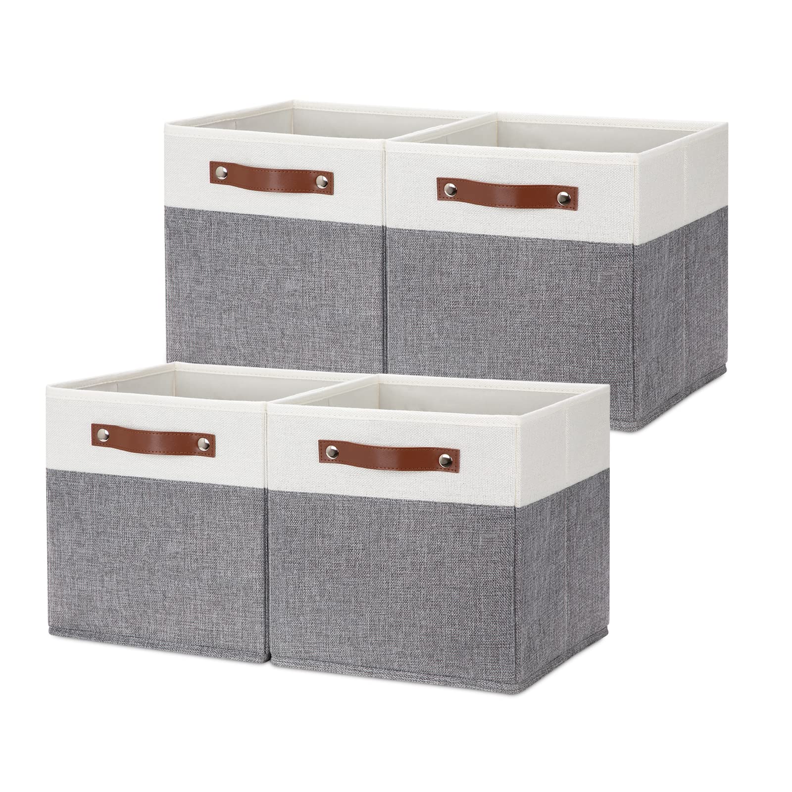 HNZIGE Fabric Cube Storage Bins Baskets 11x11 Cube Storage Bins, Set of
