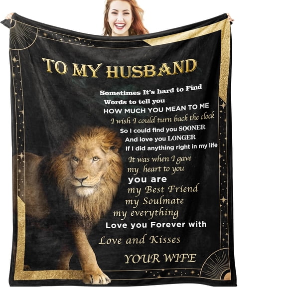 Romantic Husbands Throw Blanket Lightweight Soft Warm Gifts for Husband Birthday Anniversary Wedding from Wife Unique Present
