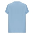 thumbnail image 5 of Mittory Womens Summer Tops Casual V Neck T Shirts Petal Short Sleeve Blouses Dressy Loose Fit Tunic, 5 of 6