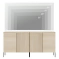 thumbnail image 2 of 63" Reeded Accent Cabinet Set with Adjustable Shelves, Modern Credenza Storage Cabinet with Doors for Living Room, Kitchen, Dining Room, Hallway, 2 of 9