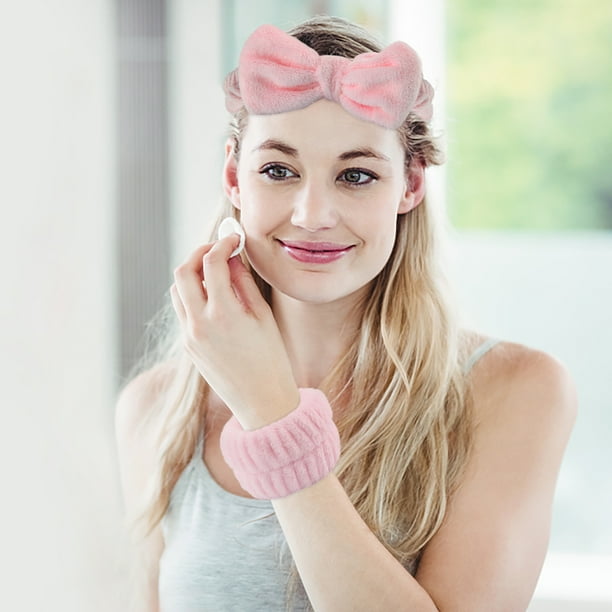 Pisexur Belleza Maquillaje Pulsera de lavado facial con práctica correa para el cabello y la muñecapara mujeres y hombres