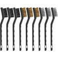 thumbnail image 1 of Wire Brushes for Metal Surfaces Cleaning, Practical Utility Cleaning Set of 9 Pcs 7 Inch Stainless Steel Brass Nylon Brushes, Easy Storage, Comfortable Grip for Rust Removal, 1 of 5