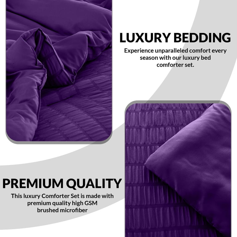 Lux Decor Collection 10-Piece Queen Comforter Set, Purple photo 3