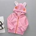 thumbnail image 2 of Zshosam Infant Jacket Toddler Kids Fleece Hooded Jacket Coat with Zipper Lightweight Long Sleeve Thick Warm Outerwear Size 6 12 Months,(Pink 6-12 Months), 2 of 5