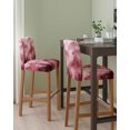 thumbnail image 2 of Pink Mountain Bar Stool Covers Set of 2, Misty Forest Nature Woodland Pine Tree Landscape Stretch Bar Chair Covers with Backs, Removable Pub Counter Height Chair Cover for Kitchen Dining Room Cafe, 2 of 7
