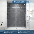 thumbnail image 4 of KPUY 49" - 54" x 76" Frameless Sliding Shower Door With 1/4'' SGCC Clear Tempered Glass 6mm, Explosion-Proof Film Nano Coating, Stainless Steel Hardware, Chrome, 4 of 9