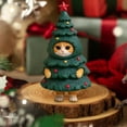 thumbnail image 2 of Cute Animal Christmas Tree Figurine – Resin Mini Statue with Festive Costume for Holiday Home Décor, Table Display, Stocking Stuffers or Christmas Gift, 2 of 5