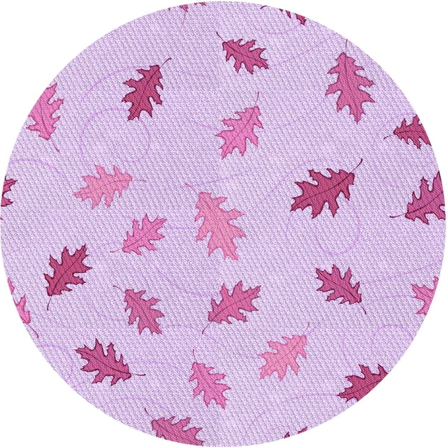 Ahgly Company Tapis d'Intérieur Rond Lavable en Machine Orchidée Transitionnelle Violet, 6 Pieds Rond