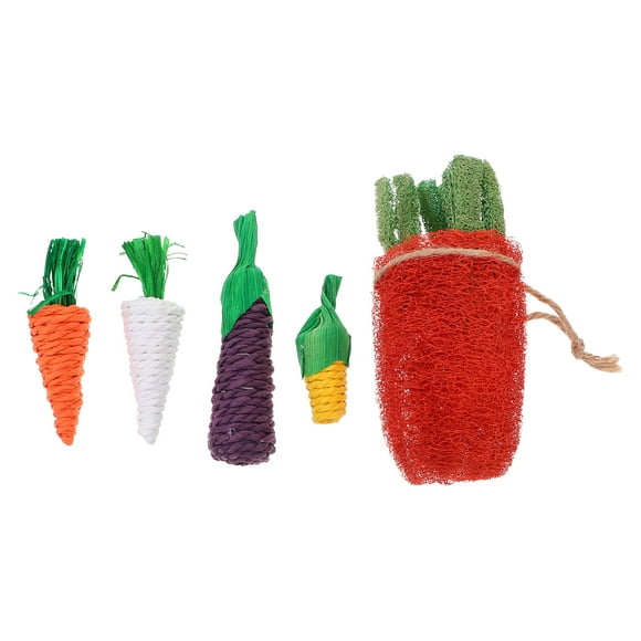 KAKOWELY 5 juguetes masticables para hámster y conejos, suministros para el cuidado de los dientes y molares para mascotas pequeñas.