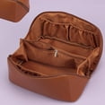 thumbnail image 3 of Bolsa de cosméticos, bolsa de almacenamiento de productos para el cuidado de la piel de gran capacidad y portátil avanzada, hecha de PU, 3 of 5