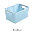 thumbnail image 4 of Injueey Cesta de almacenamiento apilable, organizador de plástico duradero para dormitorio o cualquier habitación, ambos lados del asa, Almacenamiento y organización del hogar azul S, 4 of 6