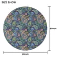 thumbnail image 6 of Blue Pioneer Flower and Paisley Pattern Round Tablecloth 60"x60",Wrinkle Wipeable Table Cloth for Kitchen Dining Room Picnic Patio Party, 6 of 6