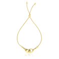 thumbnail image 1 of 14k Yellow Gold Entwined Rings Adjustable Lariat Bracelet 9.25 in, 1 of 2