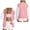 Pink, variant on IUYRTFE Women's Color Block Varsity Bomber Jacket Button Down Long Sleeve Casual Baseball Coat with Pockets