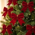 thumbnail image 6 of Christmas Decorations, Fleece Wine Red Bow Christmas Decoration, Holiday Decor, Christmas Bow, for Xmas Tree, Home, Party, Holiday Christmas Decorations, 6 of 7