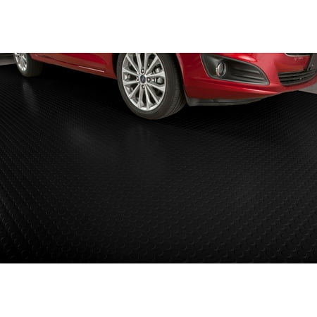 G-Floor 75 Mil Coin 10' x 24' Midnight Black Garage Flooring Cover/Protector