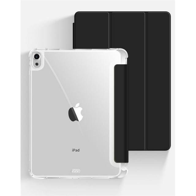 Compatible for iPad Pro 10.5Case, iPad Case with Pencil Holder, Soft TPU Translucent Frosted Back Auto Wake/Sleep Smart Cover Cases (Black)