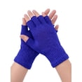thumbnail image 3 of Deago 1 Pairs Winter Half Finger Gloves Knitted Fingerless Mittens Warm Stretchy Gloves for Men and Women (Blue), 3 of 9