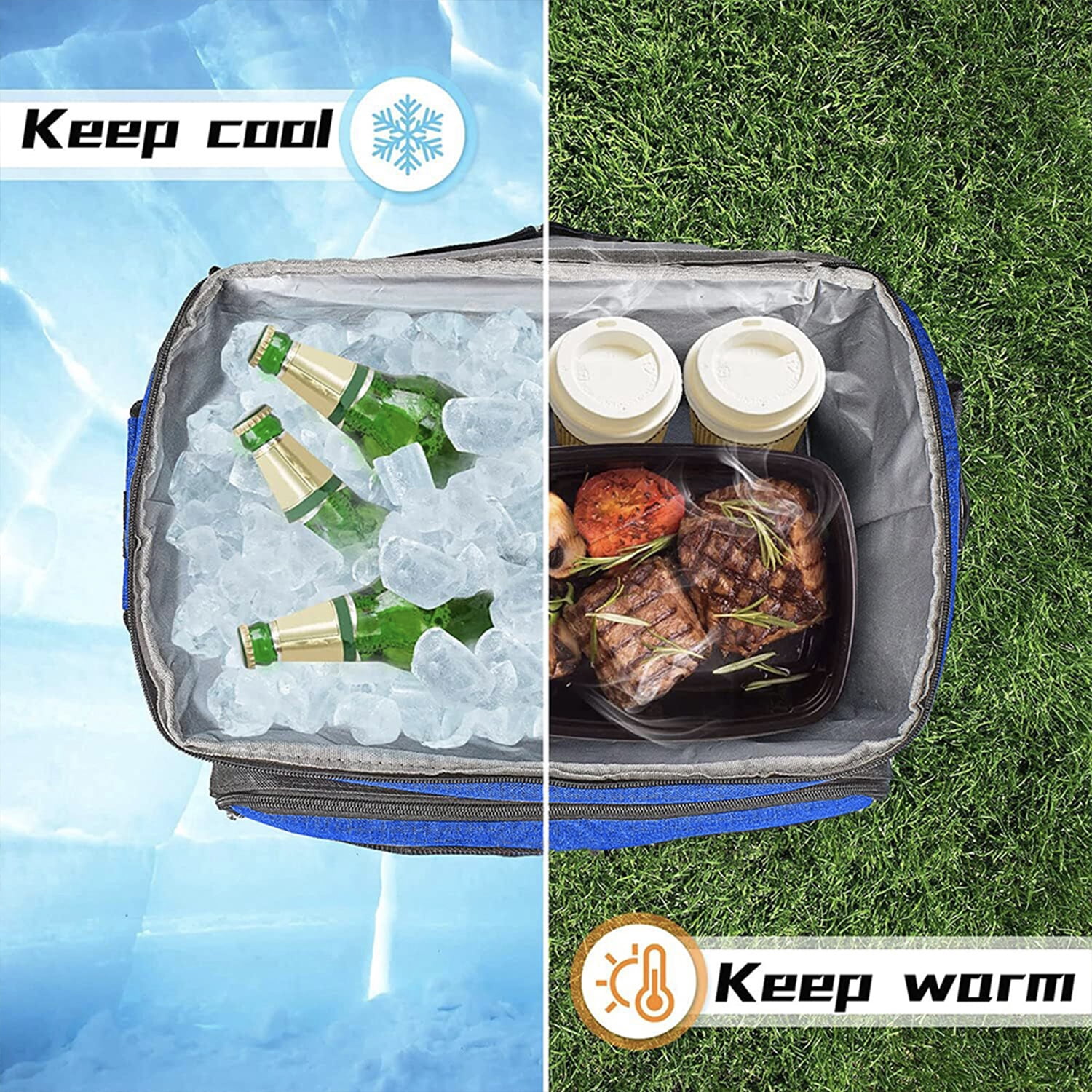 Portable Cooler with Wheels and Handle Collapsible Rolling Cooler Leakproof Insulated Soft Cooler Bag for Beach Camping Patio Travel Outdoor Ball Fields